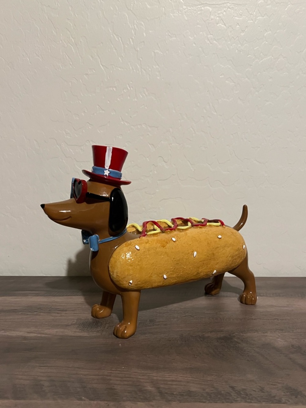 Patriotic Hotdog Doxie Dachshund Resin 4th of July Holiday Decor